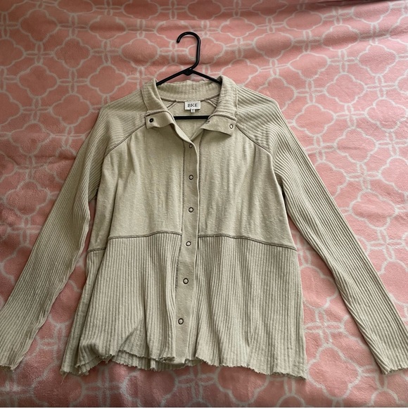 BKE Ribbed Button-Up Shirt - Picture 3 of 5